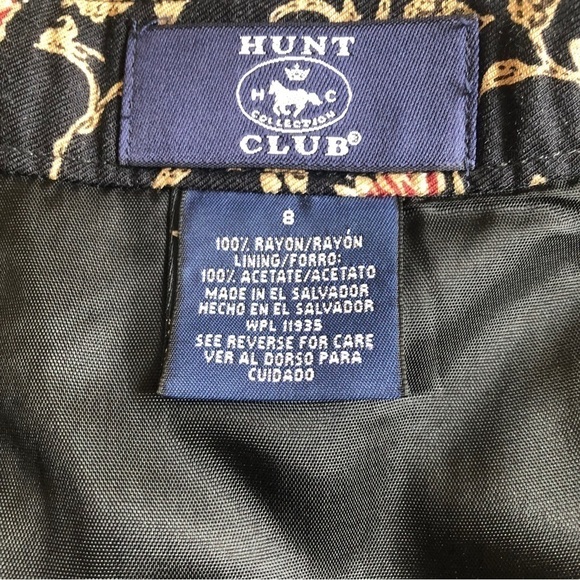 Hunt Club Wrap Skirt Women 8 Black Gold Red Floral Lined Classic Career Rayon - Picture 8 of 9